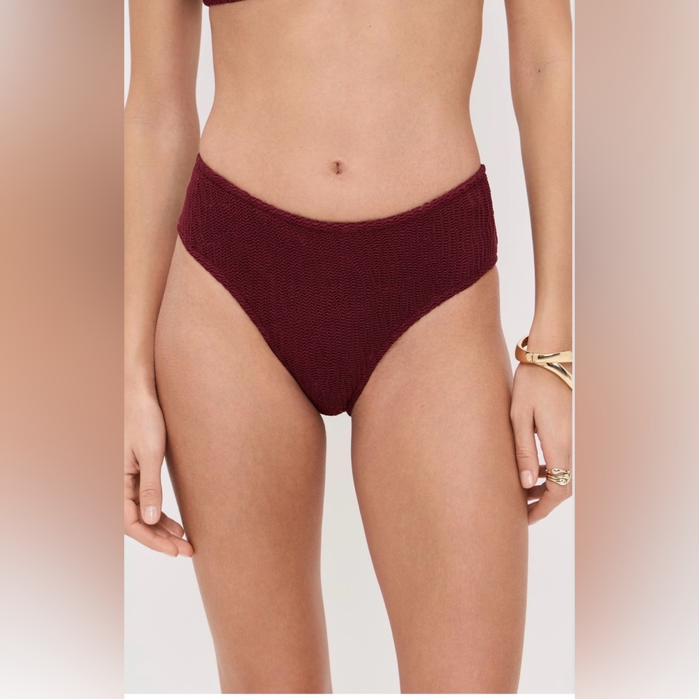 OAS red high waisted bikini bottoms Size L #swimwear #highwaisted